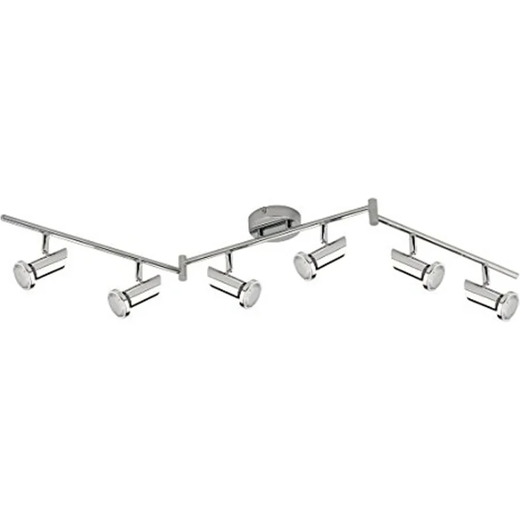 TRANGO LED Deckenspots, 6-flammig 2000-068-5W LED Wohnzimmer Lampe MIA in Chrom-Optik inkl. 6x 5 Watt GU10 LED Leuchtmittel, Deckenlampe, Deckenstrahler, Deckenleuchte, Schlafzimmer Leuchte schwenkbar und drehbar – Bild 1