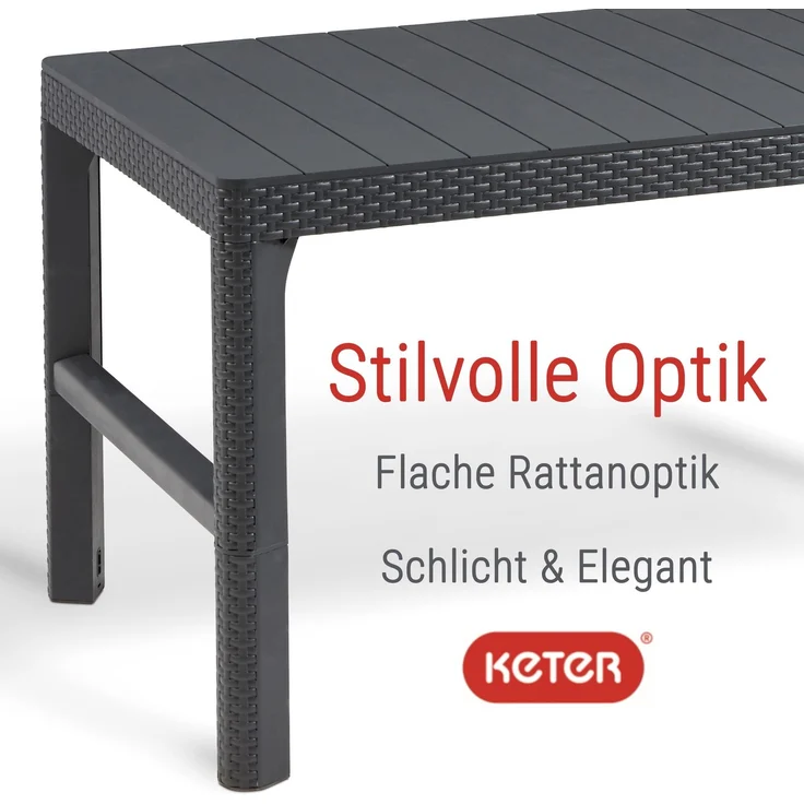 Allibert Loungeset Victoria Monaco mit Tisch Lyon anthrazit - Premium - Rattanoptik, wetterfest – Bild 6