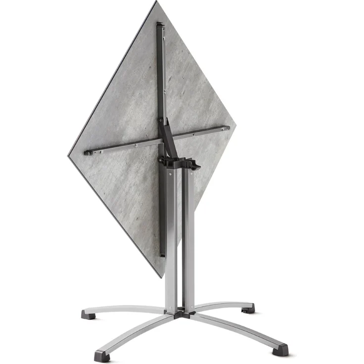 Sieger 5330-20 Party-Klapptisch mit Polytec Tischplatte, Stahlrohr Schiefer / Anthrazit 80 x 73 x 80 cm – Bild 2