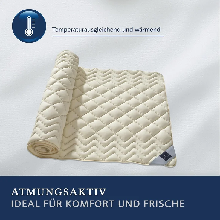 Billerbeck Matratzenauflage MULTILIND | gefüllt mit 100% Schurwolle 90x200 cm – Bild 3