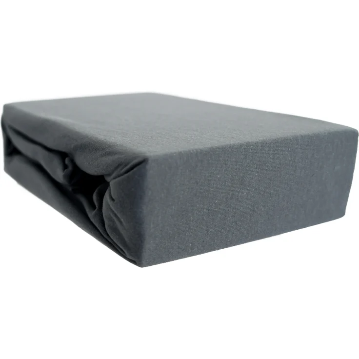 Jersey Spannbettlaken, 100% Baumwolle, 90-100x200 cm + 25 cm Rundumgummizug Anthrazit
