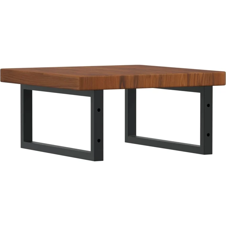 vidaXL Waschtischplatte mit Halterung Stahl und Massivholz Eiche 3302413 – Bild 6
