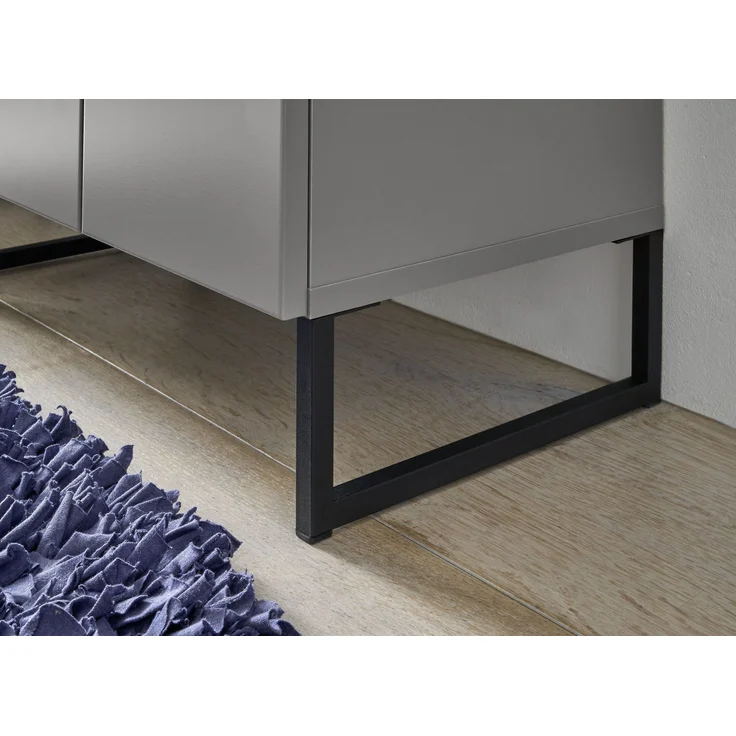 Hochschrank >Denver< 2 Türen, 1 Schublade, grau / evoke eiche Dekor - 38x195x32cm (BxHxT) – Bild 4