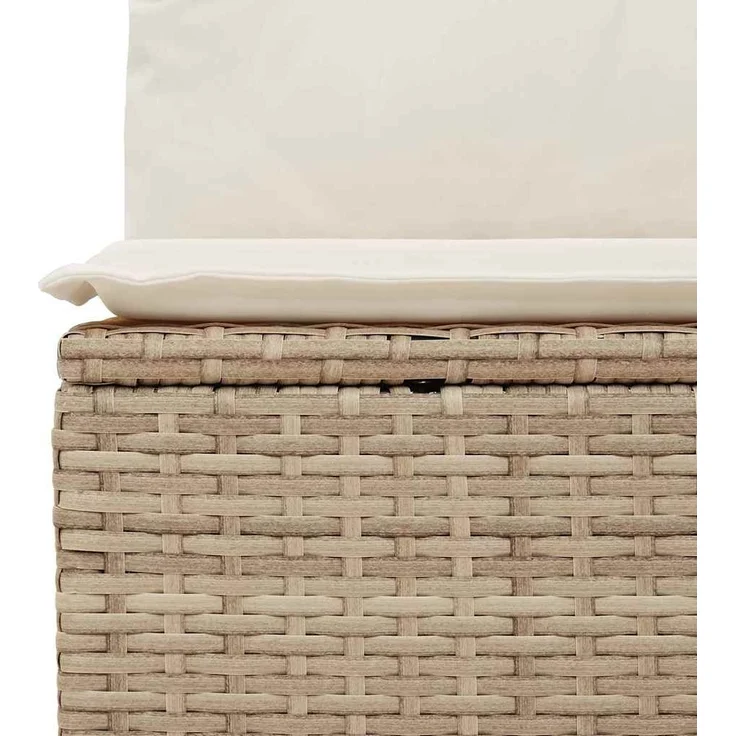 vidaXL Garten-Sofa-Set mit Speicher 6 pcs Beige Poly Rattan 3358059 – Bild 8