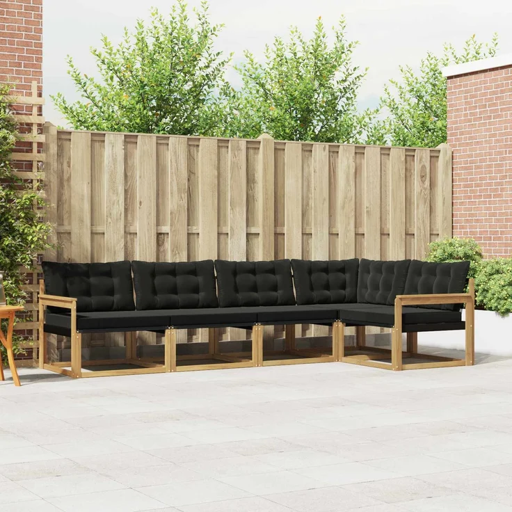 vidaXL Outdoor-Sofagarnitur 5 stk. Weiß und Schwarz 3388678 – Bild 1