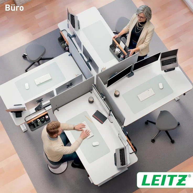 Leitz Ergo Schreibtisch 140x80 cm elekt. höhenverstellbar Erinnerungsf – Bild 2