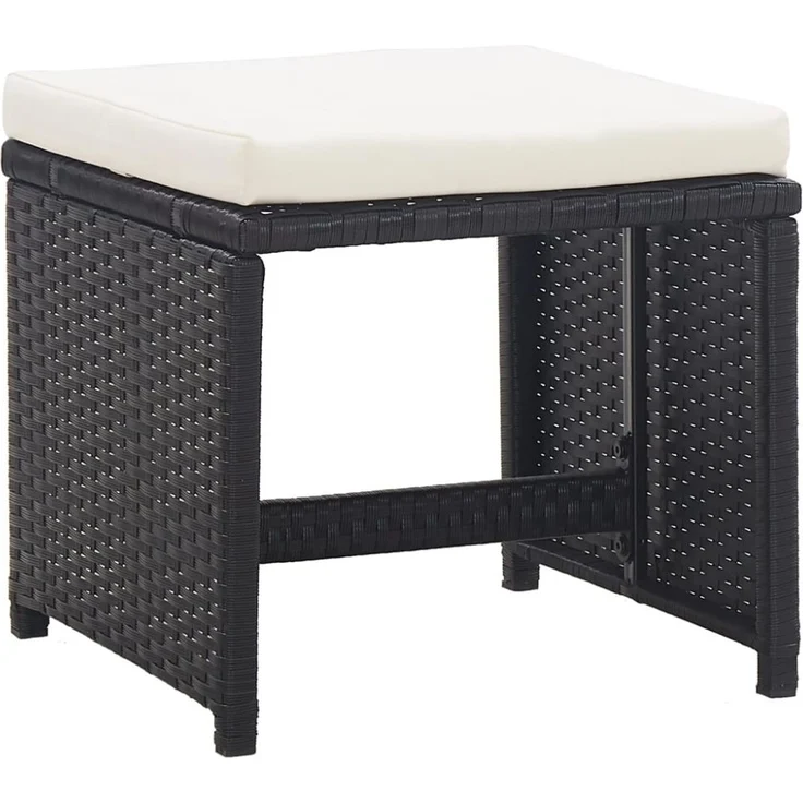 vidaXL 17-tlg. Garten-Essgruppe mit Auflagen Poly Rattan Schwarz 46427 – Bild 11