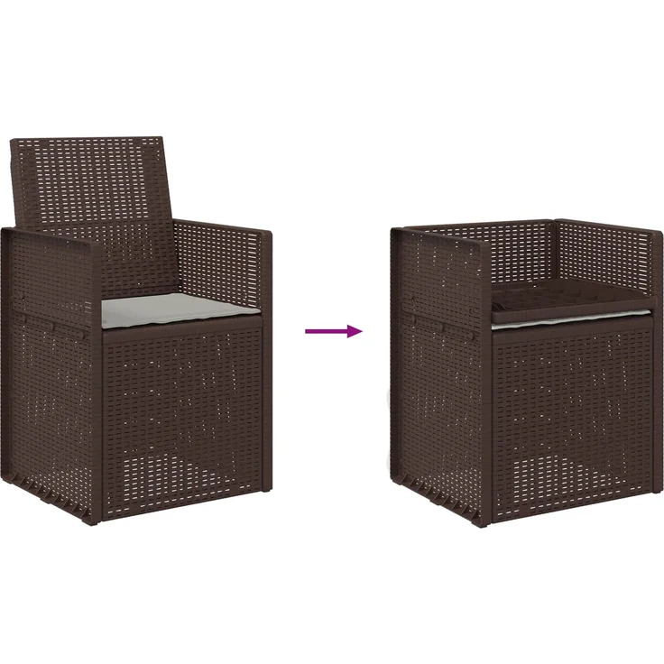 vidaXL Garten Esszimmerstühle 2 stk. Braun und Hellgrau PP 899992 – Bild 9