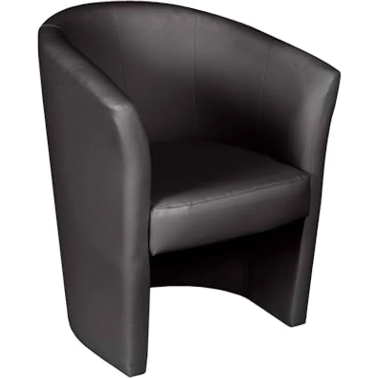 Dmora - Sessel Abrera, Wohnzimmersessel, gepolsterter Sitz, Stuhl mit Armlehnen aus Kunstleder, 64x63h76 cm, Schwarz – Bild 3