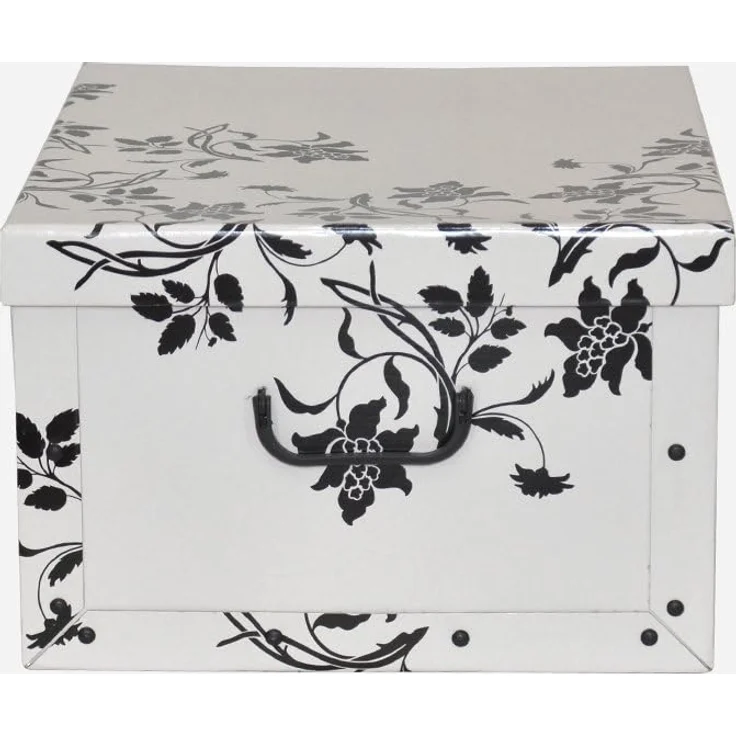 Kreher Aufbewahrungsbox Aufbewahrungsbox, Dekokarton - Motiv: Blumen Barock, Weiss – Bild 3