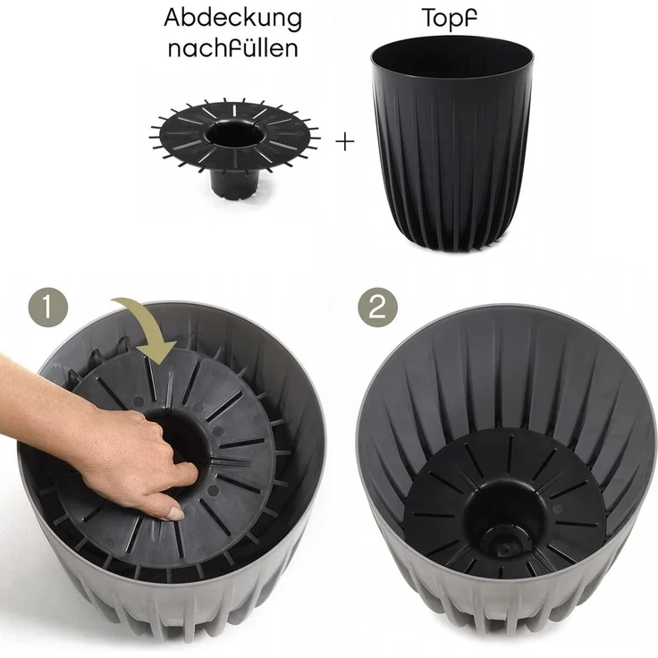 KONZEPT Blumentopf Hoher Blumentopf, Pflanzkübel Groß für Außen, Balkon, Übertopf mit Drainagesystem – Bild 2