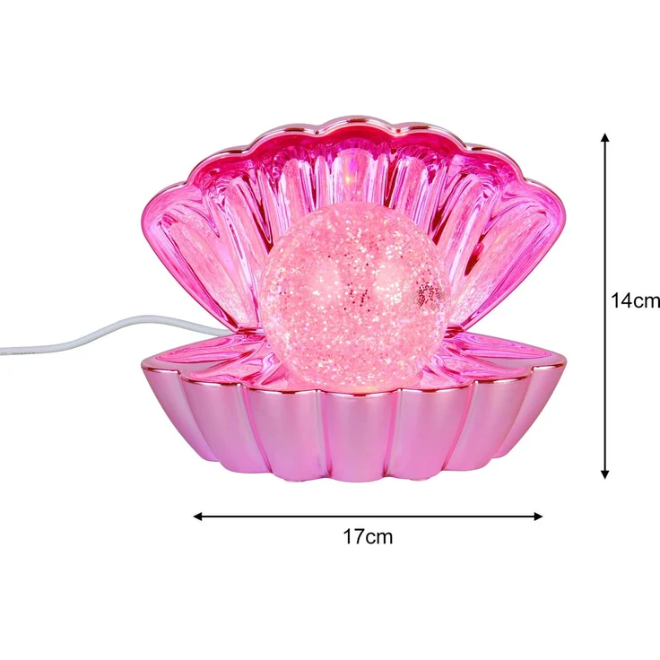 USB Muschel Tischlampe SHELLY Pink mit RGB Beleuchtung, Höhe 14cm – Bild 4