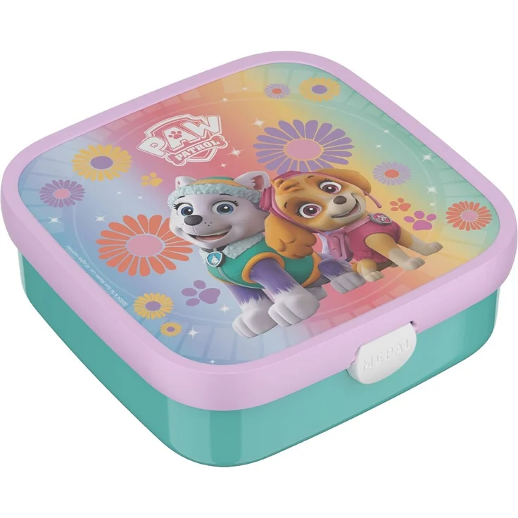 Mepal 'Campus' Brotdose Groß inklusive 2 auslaufsicheren Bento Fächern & Gabel, Kunststoff Paw Patrol Girls, 1250 ml – Bild 1