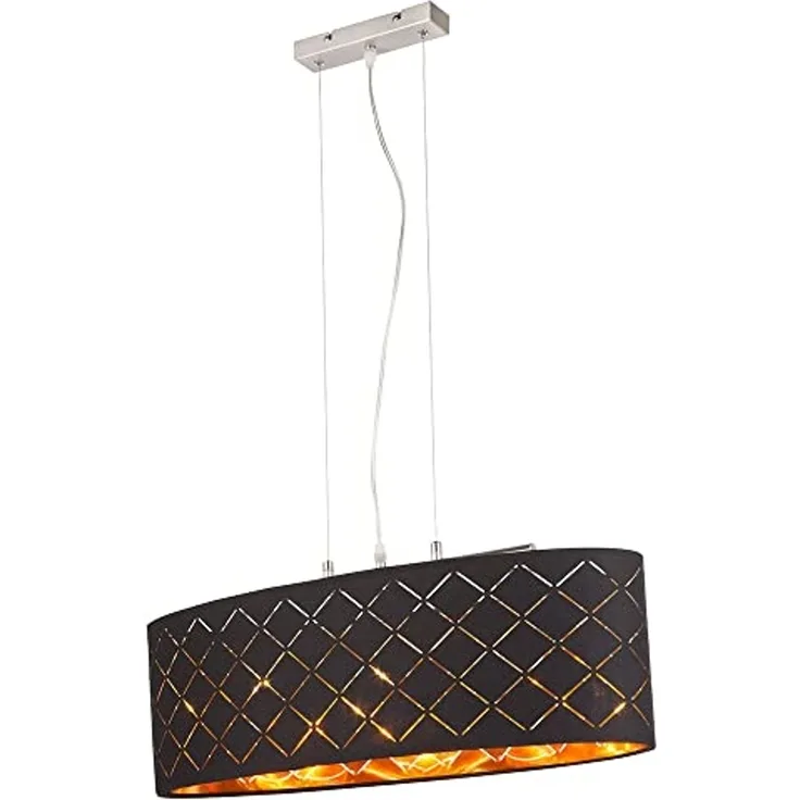 LED Hängeleuchte, Dekorstanzungen, goldfarben, H 140 cm