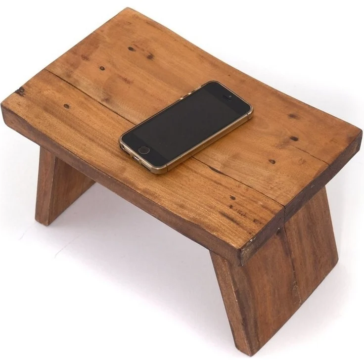 DESIGN DELIGHTS Hocker NOSTALGISCHER FUßHOCKER "SCHEMEL", Altholz massiv, Holzhocker, Farb – Bild 3