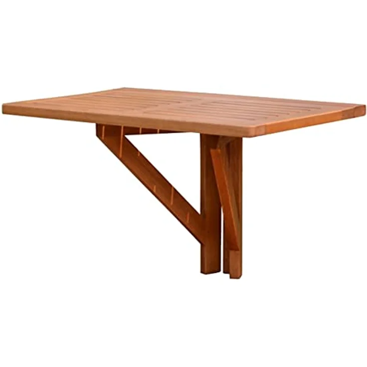 Jardinion Hängetisch Klapptisch 60 x 40 x 37cm, Braun, Eukalyptusholz, witterungsbeständig, platzsparend, für Balkon und Terrasse – Bild 1