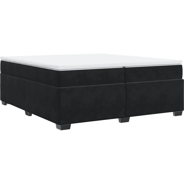 vidaXL Boxspringbett mit Matratze Schwarz 200x200 cm Samt 3285307 – Bild 2