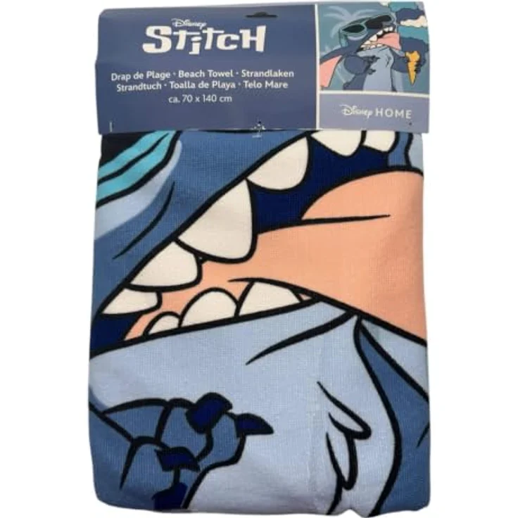Lilo & Stitch Badetuch, Disney Lilo und Stitch Ice Cream Strandtuch 70x140cm, schnelltrocknend aus 100% Polyester, leicht und pflegeleicht – Bild 2