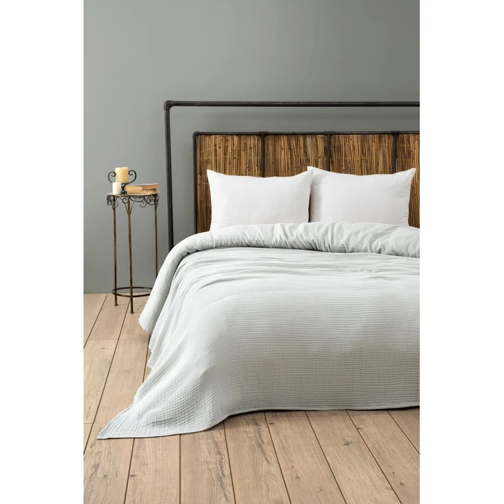 L'essentiel Maison 'Muslin - Grey' Tagesdecke für Einzelbett, Grau, 250 x 170 cm – Bild 1