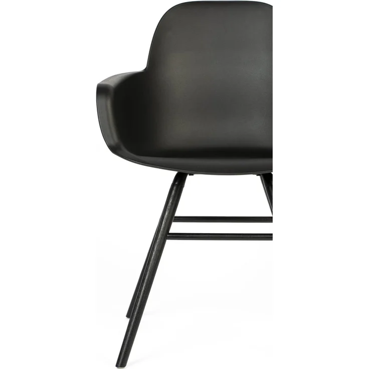 Zuiver Sessel Albert Kuip All Black im 2er-Set, Armlehnstuhl mit gedrechselten Eschenholzbeinen und Polypropylen-Sitzschale in Schwarz – Bild 6