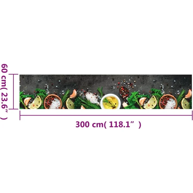 vidaXL Küchenteppich Waschbar Gewürze 60x300 cm Samt 4005610 – Bild 5