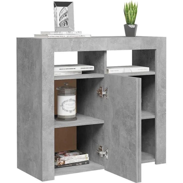 vidaXL Sideboard mit LED-Leuchten Betongrau 80x35x75 cm 804332 – Bild 7