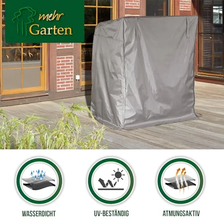 mehr Garten Gartenmöbel-Schutzhülle Plus, Premium Plus Strandkorb-Schutzhülle: 103(B)x93(T)x165/140(H) cm I Abde – Bild 4