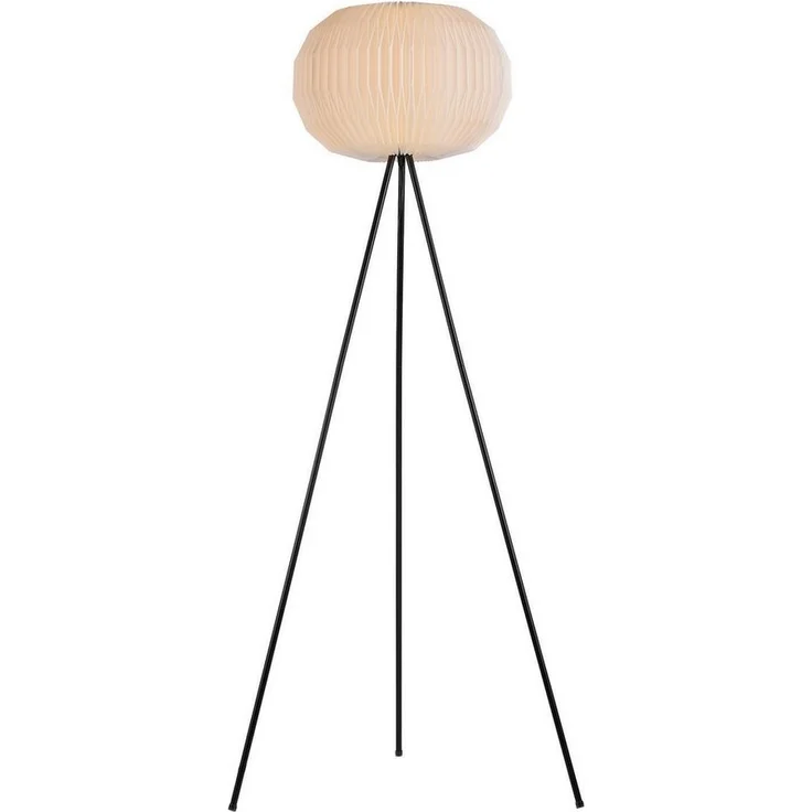 JUST LIGHT Stehlampe PAPEL, 1-flammig, Schwarz, Weiß, Metall, ohne Leuchtmittel, Lampenschirm aus Kunststoff, Ø 45 x H 150 cm – Bild 5