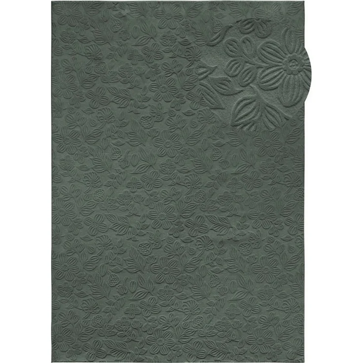 TaraCarpet Teppich TaraCarpet Homestyle 375 Flora, rechteckig, Höhe: 10 mm, Blätteroptik hoch-tief weich waschbar grün 50x80 – Bild 2
