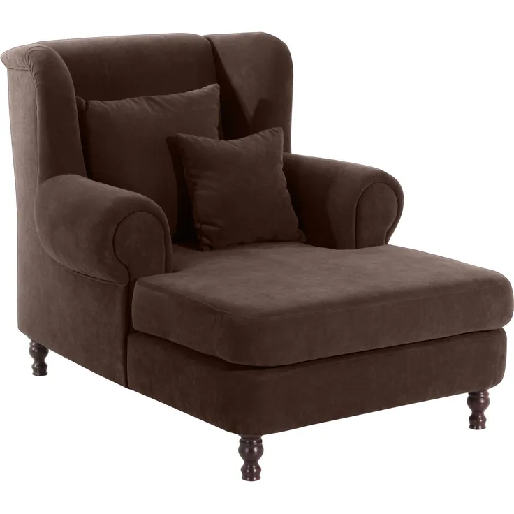 XXL Sessel Karley Bezug Veloursstoff Buche nussbaum dunkel / braun 22155