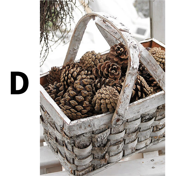 Poster Winter Holz Hütte im Schnee Rentier Tannenzapfen · Bilder Wohnzimmer · Wandbilder Schlafzimmer · Deko Print ohne Rahmen - D / 60 x 90 cm