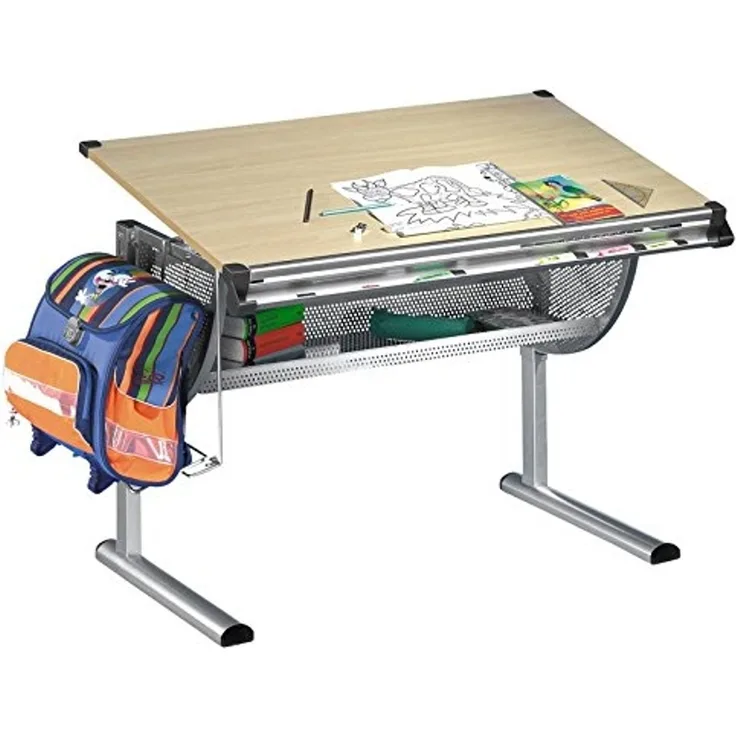 IDIMEX Kinderschreibtisch MARIO, Kinderschreibtisch höhenverstellbar Schreibtisch für Kinder Kindertisc