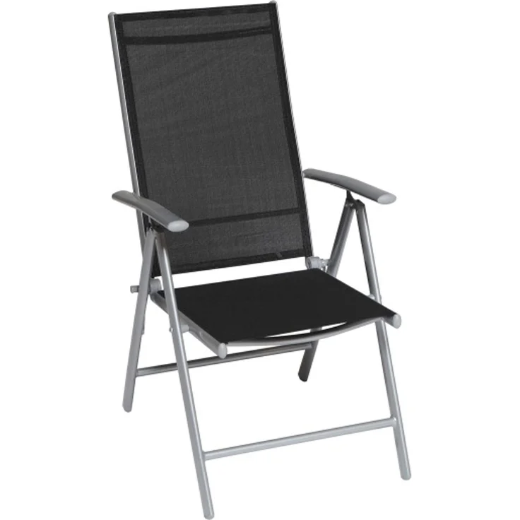 Amalfi Set 3tlg, 2 Klappsessel, Balkonausziehtisch 65 (130) x 65 cm, schwarz – Bild 2