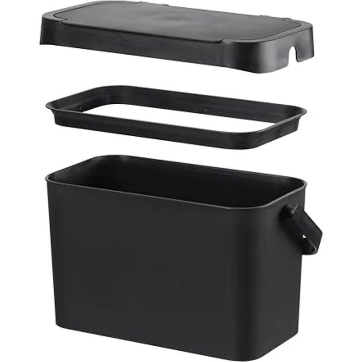 smartstore Bio-Abfallbehälter Collect Biowaste schwarz 5 Liter Bioabfallbehälter Eimer mit Griff und Haltering - 1 Stück (320165) – Bild 2