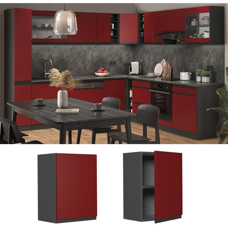 Hängeschrank R-Line Rot 45 cm J-Shape Vicco – Bild 2
