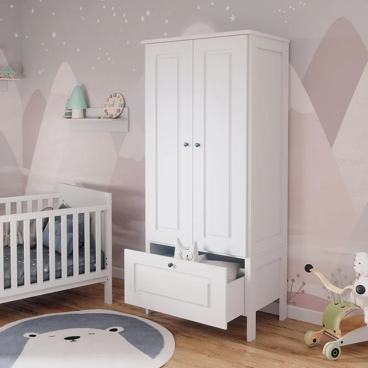 Kinderkleiderschrank Ajaton Weiß 83.3 x 187 cm Vitalispa – Bild 2