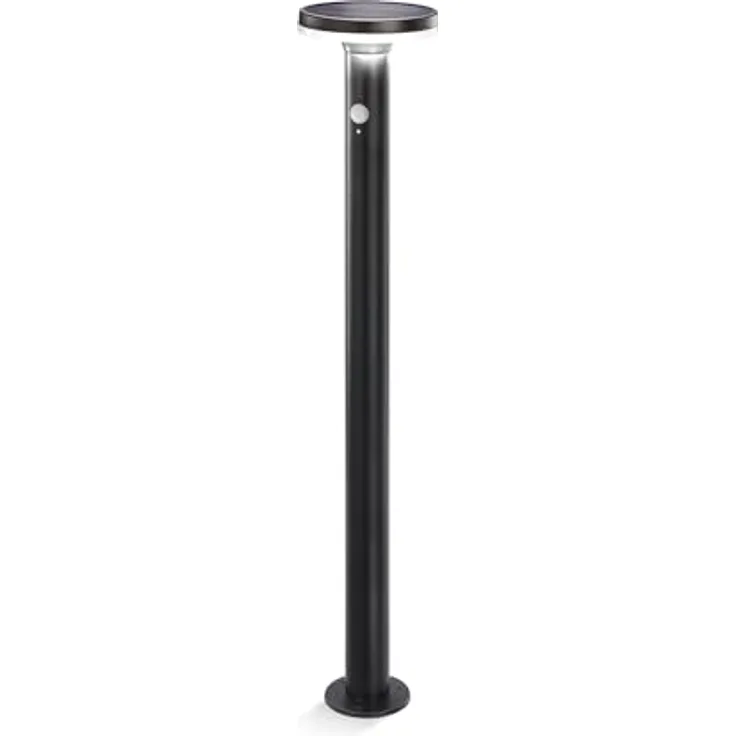 Esotec Solar PIR Standleuchte Mia 85, Edelstahl-Gehäuse, 40 LEDs, Bewegungsmelder, schwarz, H=84,5cm, winterfest, Li-Ion Akku