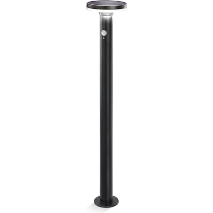 Esotec Solar PIR Standleuchte Mia 85, Edelstahl-Gehäuse, 40 LEDs, Bewegungsmelder, schwarz, H=84,5cm, winterfest, Li-Ion Akku – Bild 1