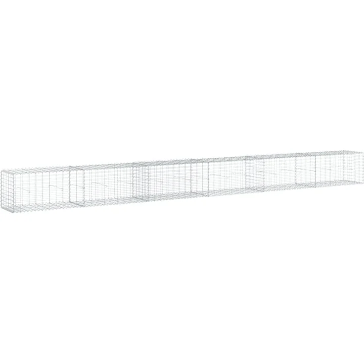 vidaXL Gabione mit Deckel 600x50x50 cm Verzinktes Eisen 3295137 – Bild 1