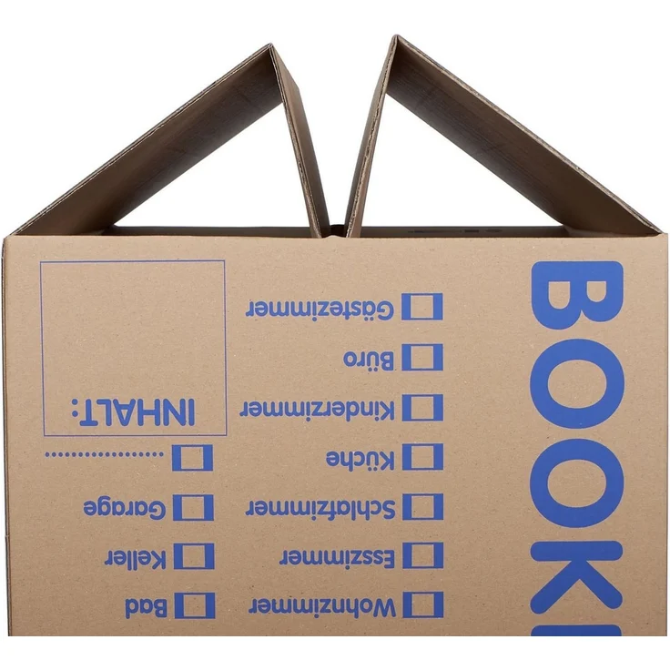 KK Verpackungen Aufbewahrungsbox (Spar-Set, 50 St, 50er-Set), Profi Bücherkartons Bücherkarton Umzugskiste 2-wellig 40kg Braun – Bild 4