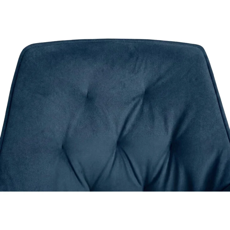 2er-Set Esszimmerstuhl HWC-L80, Küchenstuhl Polsterstuhl Stuhl mit Armlehne, drehbar, Metall Stoff/Textil ~ blau – Bild 5