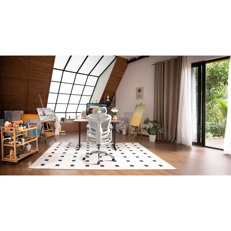 Sihoo 'Doro C300L' ergonomischer Schreibtischstuhl, Mit Fußpedal, 126 x 78,5 cm, in Weiß – Bild 4