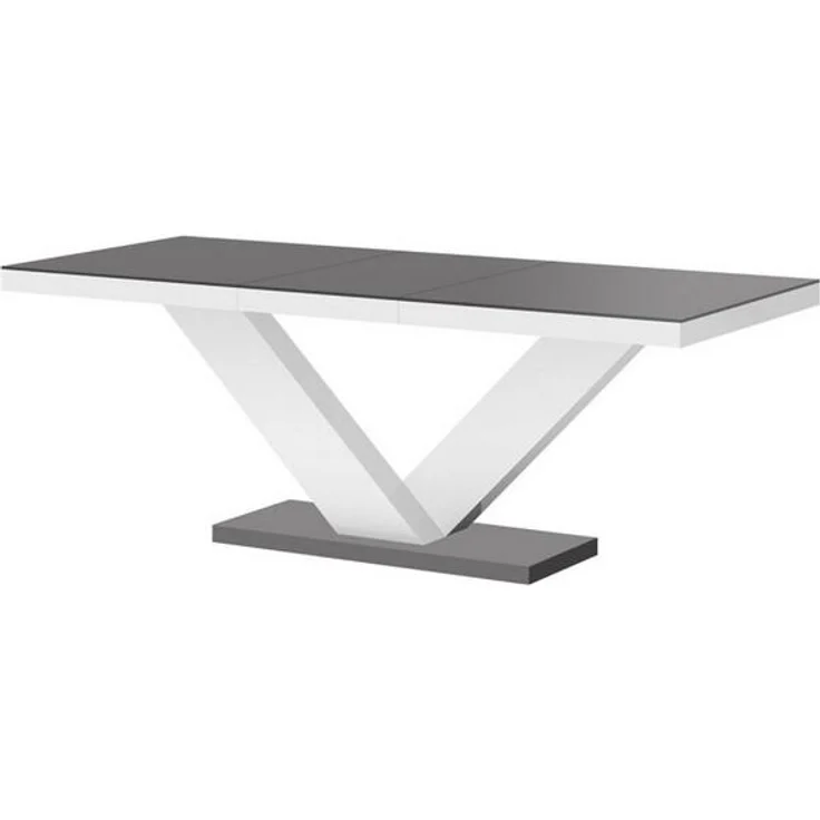 designimpex Esstisch Design HE-999 Grau Anthrazit MATT / Weiß HOCHGLANZ ausziehbar 160-256 – Bild 4