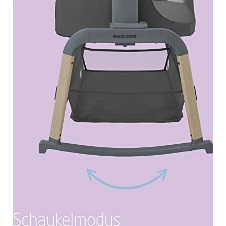 Maxi-Cosi Iora Air Beistellbett, Zustellbett, atmungsaktives Netzgewebe, Höhenverstellbar, Wiege mit Matratze, Eco Care, Geeignet ab Geburt, 0 Monate bis 9 kg, Beyond Graphite – Bild 6