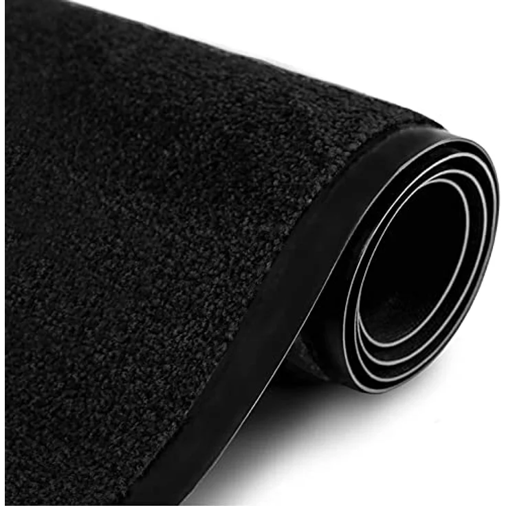 etm Hochwertige Fußmatte | schadstoffgeprüft | bewährte Eingangsmatte in Gewerbe & Haushalt | Schmutzfangmatte mit Top-Reinigungswirkung | Sauberlaufmatte waschbar & rutschfest (120x600 cm, Schwarz) – Bild 6