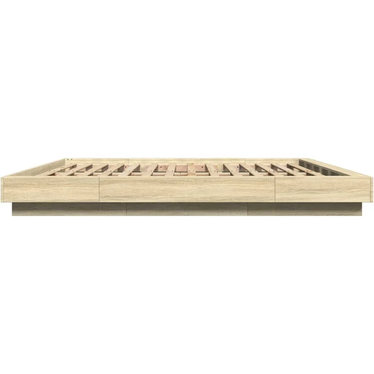 vidaXL Bettgestell Sonoma-Eiche 200x200 cm Holzwerkstoff 3281163 – Bild 5