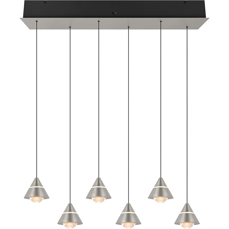 LED Pendelleuchte ROMEO höhenverstellbar, 6-flammig Silber, Breite 75cm – Bild 2