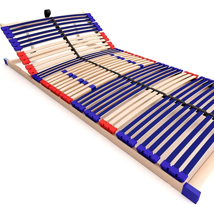 stabiler Lattenrost 100% BUCHE Lattenrahmen - Kopfteil verstellbar - SCHULTERFRÄSUNG, 7 Zonen, 42 Federleisten, Härte-Regulierung, Mittelgurt - VARIO SLEEP BEST 42® unmontiert (70x200 cm)