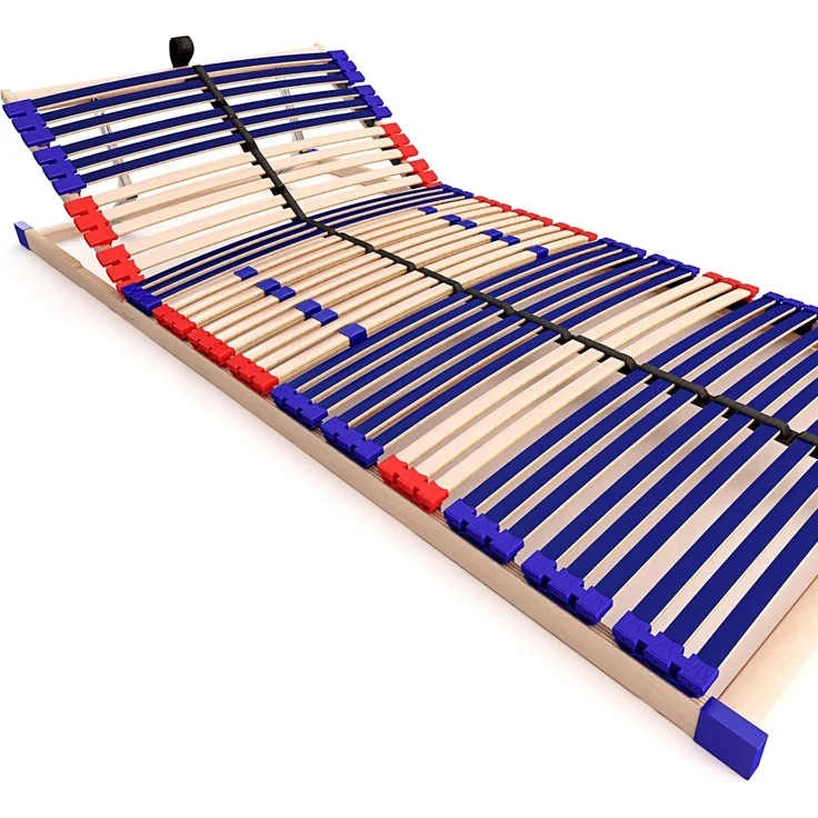 stabiler Lattenrost 100% BUCHE Lattenrahmen - Kopfteil verstellbar - SCHULTERFRÄSUNG, 7 Zonen, 42 Federleisten, Härte-Regulierung, Mittelgurt - VARIO SLEEP BEST 42® unmontiert (70x200 cm) – Bild 1
