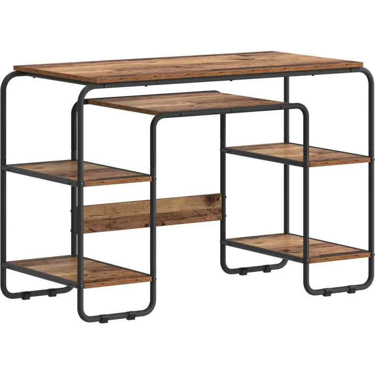 vidaXL Schreibtisch mit Stauraum Altholz 113,5 x 52 x 75,5 cm 8008036 – Bild 2